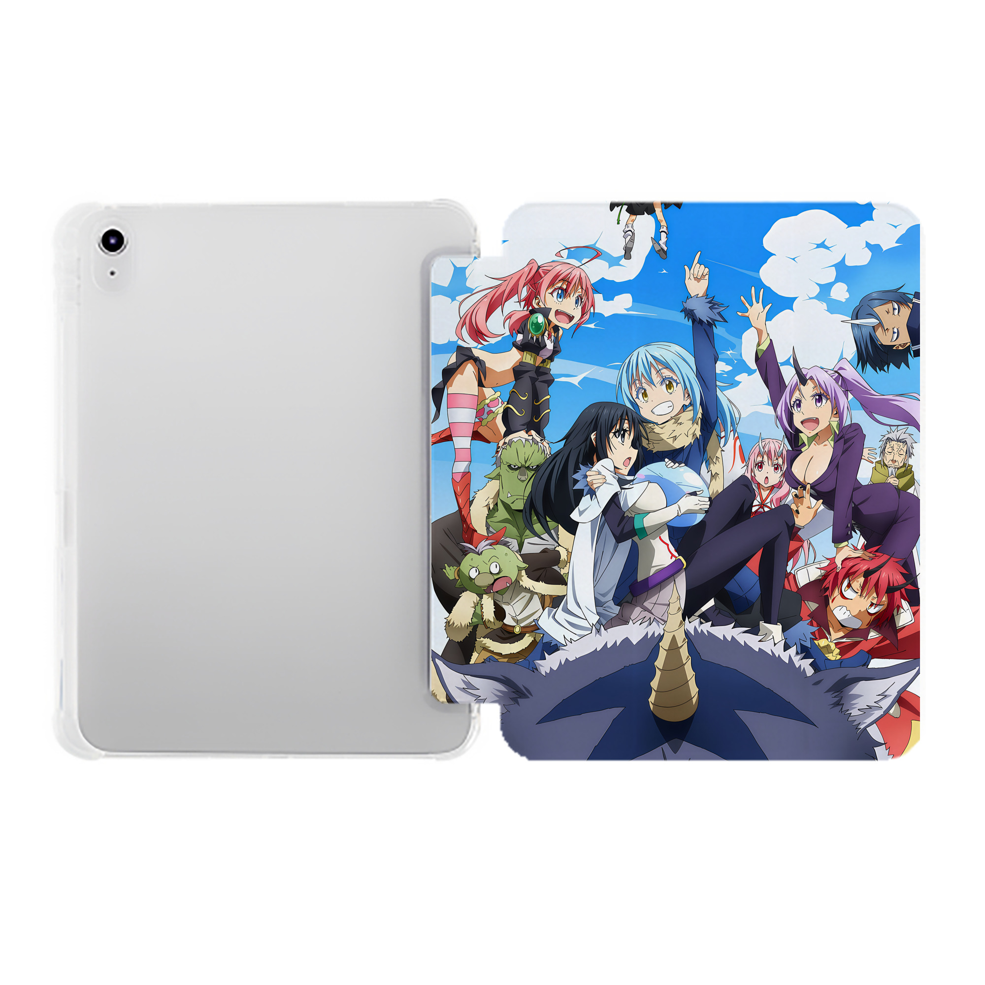 （画像用） 転スラ Regarding Reincarnated to Slime IPad ケース ペン収納付き 三つ折りスタンド PUレザー×シリコン 対応機種9.5/10.5/10.9インチ